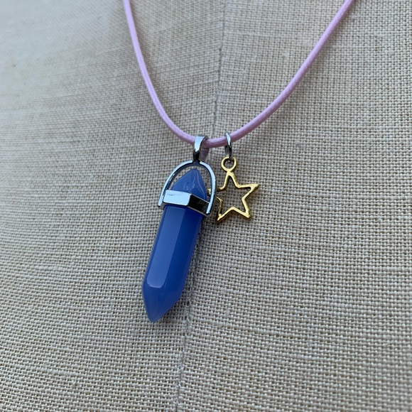 Handmade Resin Crystal Periwinkle Twinkle Little Star Amulet Necklace - Picture 7 of 10